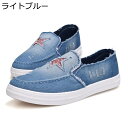 スニーカー メンズ デニム ウォーキングシューズ スリッポン ユーズド加工 星柄 ズック靴 蒸れない 疲れない 着脱簡単 大きいサイズ 軽い 消臭 防滑 ローカ...