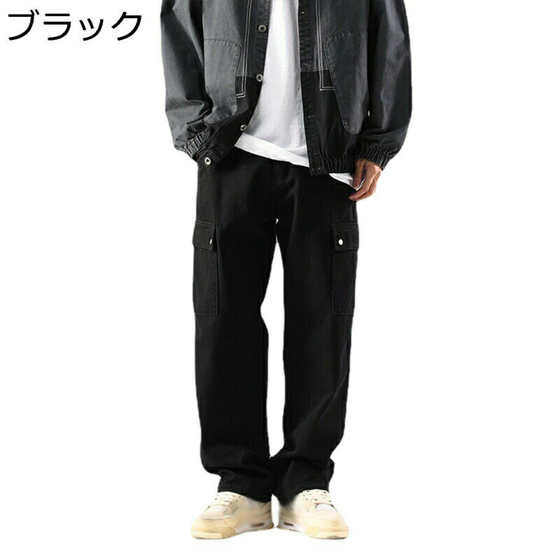 カーゴパンツ ワークパンツ メンズ 大きいサイズ ストレート 長ズボン マルチポケ...