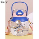 子供用 ストロー付き水筒 800ml ウォーターボトル 直飲み クリア 飲料/ジュース/お茶など入れ 大人 子供 女の子 男の子 携帯ポット ドリンクボトル 漏...