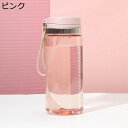 水筒 ウォーターボトル 500ml 直飲み 透明ボトル 給水 プラスチック 水分補給 ストロー付き 携帯便利 軽い コップ すいとう 漏れなし フタ付き 耐久性...