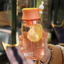 クリア ボトル 水筒 480ml フィルター付き ドリンクボトル すいとう 直飲み 給水 飲料/ジュース/お茶など入れ 蓋付き 使いやすさ 軽量 可愛い 通勤通...