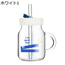 水筒 860ml ウォーターボトル ガラスボトル ストローボトル 広口タイプ 持ち手 すいとう 給水ボトル 無鉛 大型 クリアボトル 蓋付き 漏れのない 持ち運...