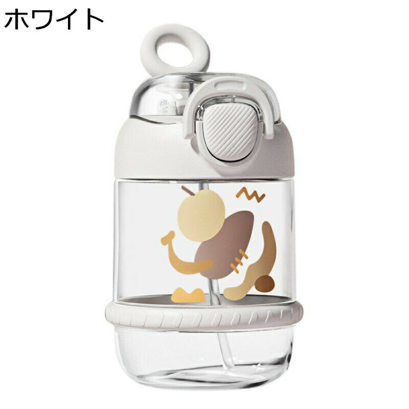 楽天parte1ウォーターボトル ワンタッチ式 ロック 透明水筒 ストロー付き 450ml 630ml 手提げ付き プラスチック製 漏れ防止 携帯便利 洗いやすい 保冷 保温 可愛 子供用 学生 保育園 運動 通学 贈り物 ウォーキング