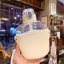 ウォーターボトル 水筒 700ml ワンタッチ式 ストロー 大容量 プラスチック ボトル 給水ボトル 軽い 便利な シームレス 耐衝撃性 韓国 萌え萌え 少女用...