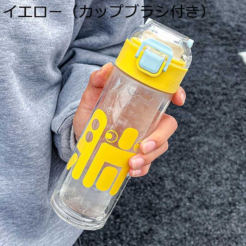 2重ガラス 透明水筒 ボトル 耐熱ガラス 茶漉し付き 給水ボトル 水筒 持ち手 無鉛 ウォーターボトル ワ..