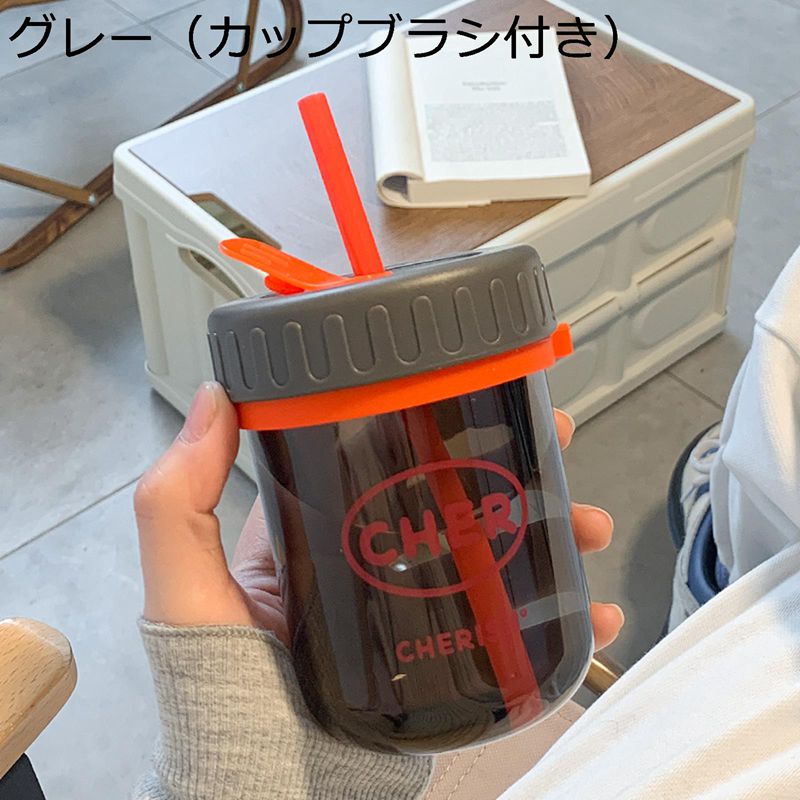 ウォーターボトル 300ml 2つの飲み方 水筒 ストローボトル プラスチック 小型 直飲み クリアボトル 広口タイプ 給水ボトル 超軽量 携帯用 耐久性 高い密封性 萌え萌え 少女用 学生用 通園 ウォーキング