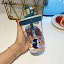 ウォーターボトル Tritan クリアボトル ストロー付き 水筒 ペンギン プラスチックウォーターボトル 水分補給 あらう 漏れのない 耐衝撃性 子供用 学生 ...
