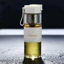 水筒 570ml ウォーターボトル 茶漉し付き 耐熱ガラス ハンドル付き 透明 直飲み 無鉛 ティーボトル あらいやすい 給水 滑り止め お茶入れ 漏れのない ...