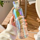 タイムマーカ 500ml ガラスボトル 透明カップ 水筒 ウォーターボトル 蓋付き 直飲み クリア 給水 耐熱耐冷ボトル 無鉛 スリム 簡単な 携帯用 ファッシ...