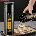 茶分離コップ 500ml ダブルガラス 透明カップ ウォーターボトル ティーボトル ボトル 耐熱ガラス 水筒 無鉛 夏用 持ち運び便利 耐久性 あらう 軽量 ビ...