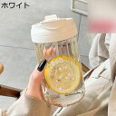 水筒 500ml 2つの飲み方 兎 キャリーハンドル付き ウォーターボトル ストロー付き 耐熱ガラス タンブラー クリア 直飲み 無鉛 携帯用 便利 水分補給 漏れ防止 男女兼用 オフィス サイクリング用 キャンプ