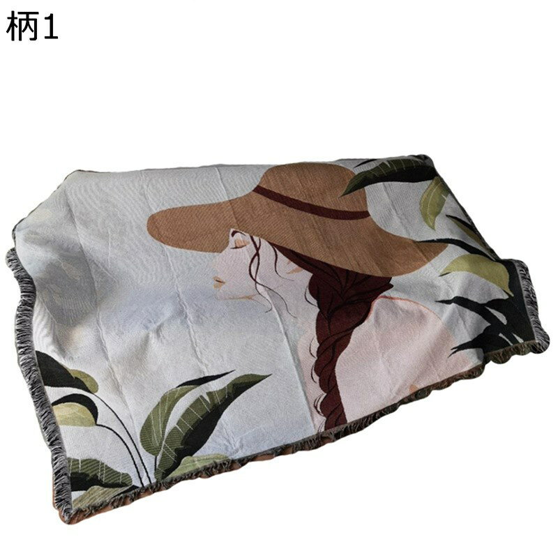 ソファーカバー マルチカバー 1人掛け 2人掛け 北欧風 おしゃれ プリント 少女柄 フリンジ付き 厚手 大判 オシャレ ソファカバー 汚れ防止 防塵 傷防止 ソファー保護 長方形 多機能 犬猫対策 家庭用 オールシーズン