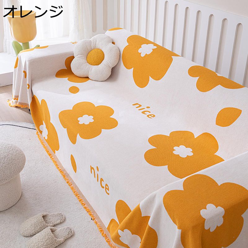 ソファーカバー ソファータオル 1人掛け 4人掛け 北欧風 おしゃれ 梅の花 花柄 プリント カウチカバー ..