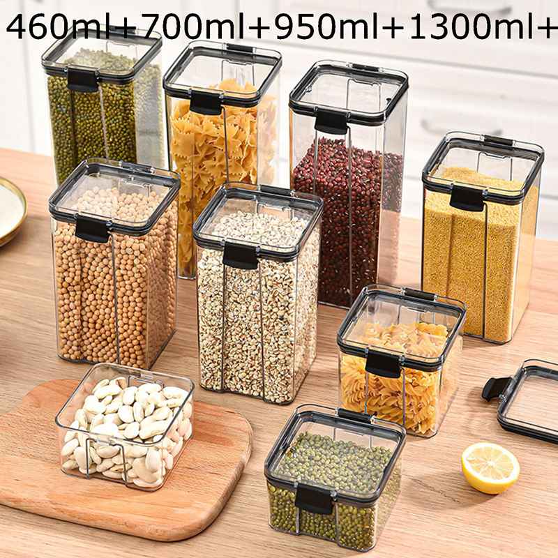 保存容器 密閉 コーヒー豆 パスタ入れ 小麦粉 プラスチック シリアル保存容器 4点セット キャニスター ..