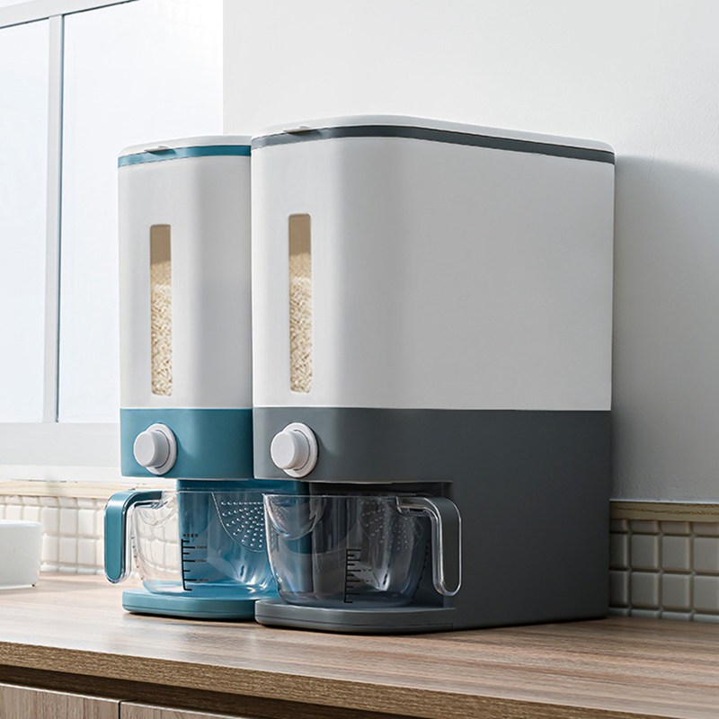 米びつ 10kg 計量こめびつ ライスストッカー 密閉容器 密閉フードストッカー 計量カップ付 フードストッカー 蓋付き 虫除け 米ケース 雑穀 小麦粉 お米収納 キッチン収納 スリム フード保存用 クリア可視化窓