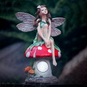 ガーデンライト ソーラーライト キノコハウス 花の子 花の妖精 ソーラー 置物ライト ガーデニングメント 樹脂装飾 庭オブジェ ガーデン置物 インテリア 花壇の置物 可愛い 愛らしい 童話 雰囲気作り 防水 贈り物