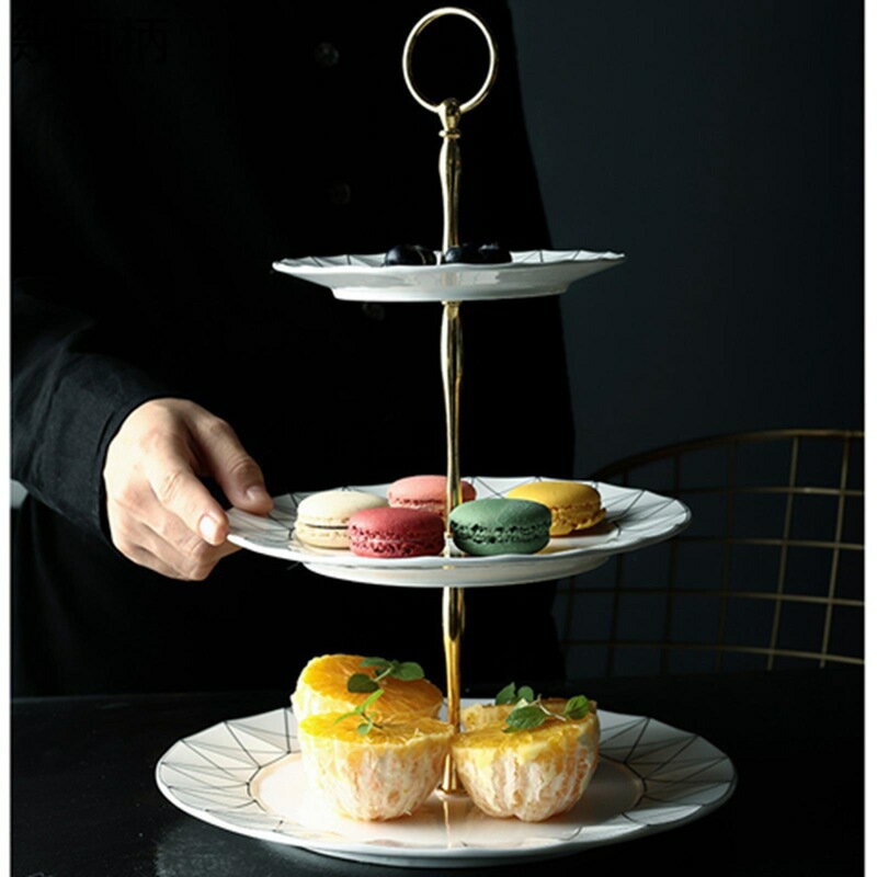ケーキスタンド セラミック 3段 カップケーキスタンド 西洋風 円形 ケーキディスプレイスタンド お菓子 果物 アフタヌーンティー パーティー ホーム 宴会 食器 収納ホルダー プラッターラック サービングプラッター