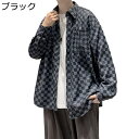 チェックシャツ シャツ 夏 長袖 メンズ カジュアルシャツ ユニセックス 胸ポケット 薄手 通気性 軽い 吸汗速乾 韓国風 カップル ゆったり おしゃれ ヴィン...