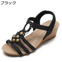 ビーチサンダル ローヒール オープントゥ レディース エスニック ウェッジ ボヘミアン風 夏用 オシャレ ビーサン 美脚 蒸れない コンフォート 静音 大きい ...