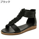 ビーチサンダル 女性用 ボヘミアン風 おしゃれ サンダル ローヒール 大きいサイズ 夏用 前開き 美脚 プール 普段履き 後ろジップ 浴衣 通気性 防臭 速乾 ...