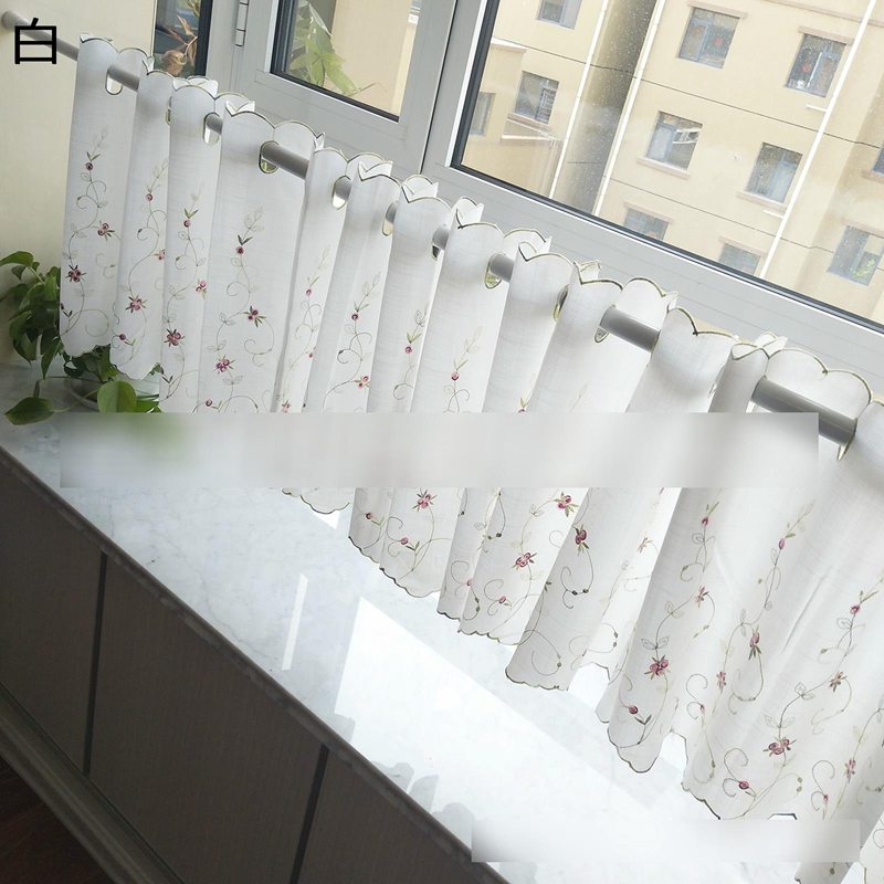 カフェカーテン 花柄 カーテン 短いカーテン 小窓カーテン つっぱり棒 小窓 遮熱 日よけ 防塵カーテン 装飾 透明 目隠し 風呂 マンション 飲み屋 居酒屋 部屋 おしゃれ 美しい 着替え室 めしや