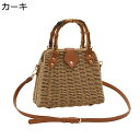 編みバッグ カゴバッグ 2WAY ショルダーバッグ バンブーハンドル 手提げバッグ 夏用 手織りバッグ ストロー レディース 森ガール 和装 アウトドア お花見 大容量 小物入れ 可愛い 女性 レジャーバッグ