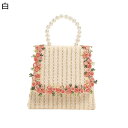 編みバッグ カゴバッグ ハンドカバン 花モチーフ ペーパー素材 肩掛けバッグ 手提げげバッグ 夏用 手編みバッグ レディース 花火大会 INS 夏祭り リゾート感 大容量 小銭 鍵 小物入れ 便利 可愛い 夏用