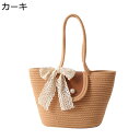 カゴバッグ レディース 手提げげバッグ 可愛い トートバッグ 蝶結び 大容量 サークルバッグ ストロー 2way バケツバッグ 夏祭り 遊園地 ナチュラル ギフ...