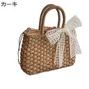 ハンドバッグ 肩掛け カゴバッグ ペーパー素材 レース結び 巾着 レディース 可愛い サマーバッグ 2way 外出 通学通勤 花火大会 手作り レジャー 遊園地 ナチュラル ギフト 小物収納 大容量 手編みバッグ