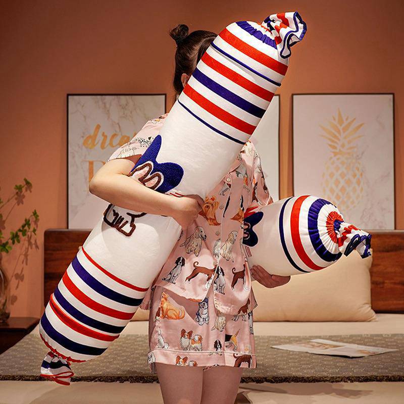 横向き寝 だきまくら 円柱形 キャンディー型 ロングまくら ウサギ 萌えグッズ ボルスタークッション 低反発 体圧分散 足枕 枕元クッション ぬいぐるみ 妊婦 赤ちゃん 寝具 快眠 取り外しカバー付き 清潔可