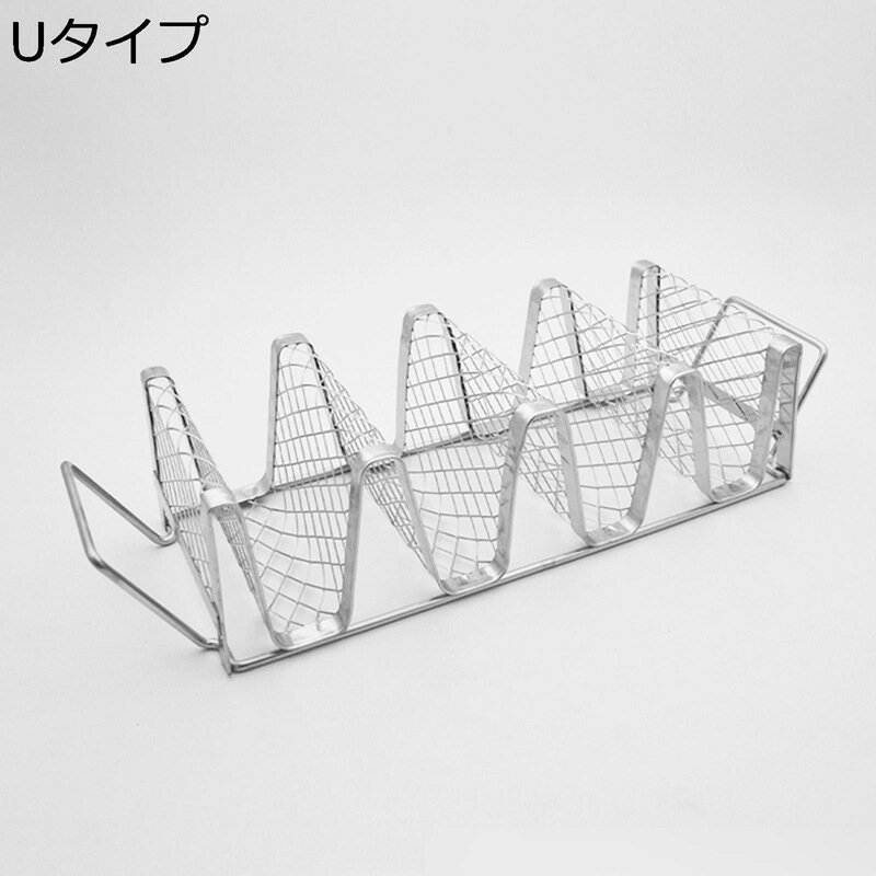 タコスホルダー タコス置け 4個用taco キッチン用品 タコスラック メッシュ 油きり 食品トレイ ステン..