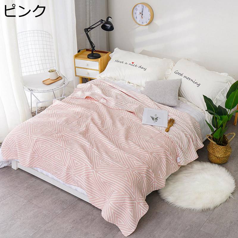 200*230CM ブランケット タオルケット 3重ガーゼ 大判 夏 肌掛け お晝寢 ひざかけ 肩掛け 冷房対策 寢具 吸濕性 通気性 快適 安眠 やわらか サラサラ 父の日 母の日 誕生日祝い 洗える