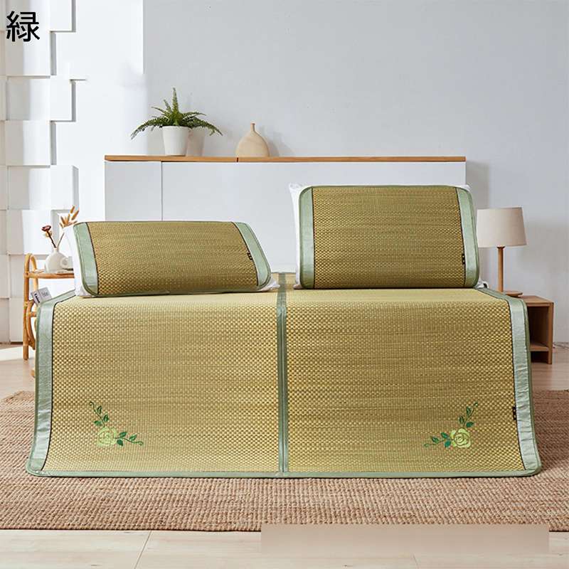 い草シーツ 畳 敷きマット 敷きパッド 花刺繍 藤 マットレス 冷感シーツ 夏用 折り畳み 収納便利 クー..