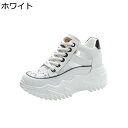 厚底 スニーカー 透かし彫り 夏 レディース レースアップ 7cmアップ ハイカット シークレットシューズ プラットフォーム スポーツサンダル 背が高くなる靴 滑り止め インヒール ゴム 透かし編み