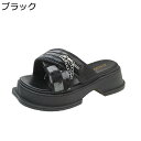 ビーチサンダル 厚底 ミュール ローヒール オープントゥ レディース チェーン チェック柄 夏用 おしゃれ サンダル 美脚 通気性 滑り止め 静音 軽量 海 ハ...