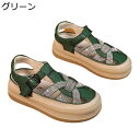 カメサンダル 夏用 透かし彫りスニーカー 5cm厚底 レディース ローカット バックル かわいい レトロ風 革 サンダル メッシュ ベルクロ 防滑 ゴム 通勤通...