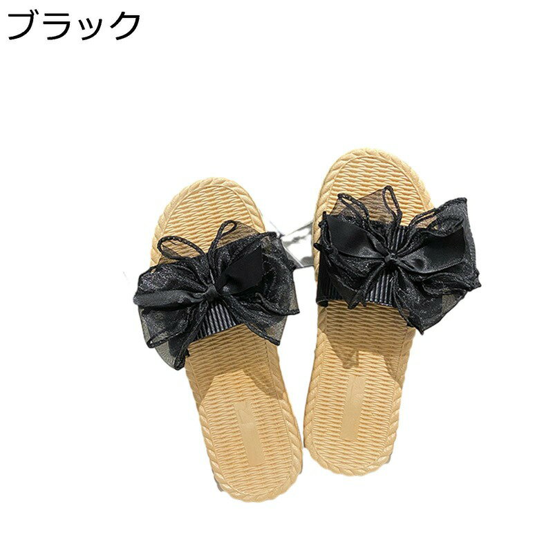 ビーチサンダル ローヒール 蝶結び スリッパ オープントゥ レディース サマーシューズ オシャレ サンダル ハワイ風 美脚 通気性 防臭 速乾 洗える 静音で軽...