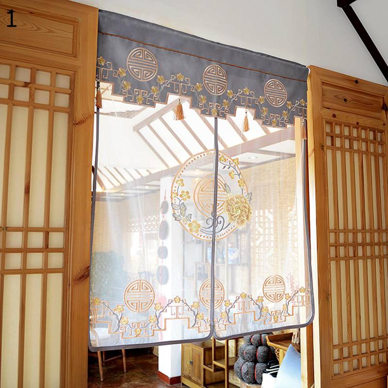 楽天市場】花柄刺しゅう のれんの通販