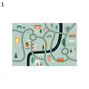 キッズマット ラグ 子供 カーペット プレイマット 道路 ロードマップ 地図マップ 知育玩具 子供部屋 ベビー 知育 フロアマット 滑り止め 優しい肌触り マイクロファイバー ソフト 幼稚園 保育園