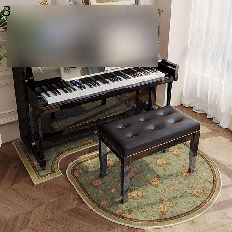 ピアノ用マット U型玄関マット 花柄 椅子マット 床保護マット 電子ピアノ 防音ラグセット ルームカーペット デスクチェアマット すべり止め 傷防止 防音対策 振動吸収 ファッション 現代風 楽器
