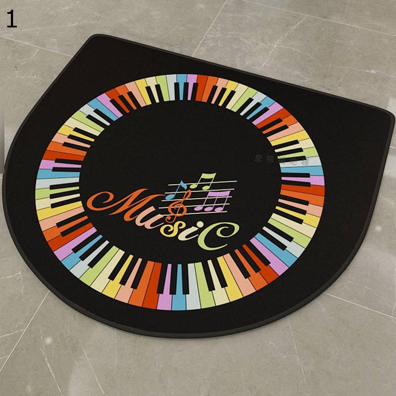 ピアノの防音絨毯 PVC 花柄 ピアノ鍵柄 半円 電子ピアノ アップライトピアノ ラグ 敷物 ピアノ用マット ソフト 防水 掃除しやすい 軽量 凹み防止ズレない床 防音対策 防ダニ 手洗い バスドラム