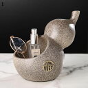 玄関収納 卓上置物 キー収納 鍵置き 瓢箪の置物 キーホルダー 腕時計置き 小物収納 多機能収納 彫刻装飾 陶器 インテリア 飾り 雑貨 新築祝い 子供 オフィス 誕生日プレゼント かわいい 面白い モダン おしゃれ