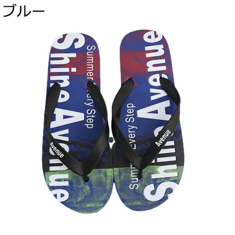 トングサンダル 大きいサイズ 英語柄 サンダル トイレスリッパ カラー 夏 メンズ 水切り 滑りやめ 静音..