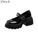 ロリータシューズ ハイヒールパンプス レディース jk靴 本革 エナメル 7cm太ヒール ダブルバックル ロリィタ靴 美脚 細身 厚底 可愛い 学生 女子 メイド靴 コスプレ 滑り止め お嬢様風 デート