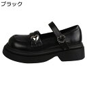 パンプス 厚底 レディース ストライプパンプス ロリータ 大きいサイズ 可愛い ローカット ラウンドトゥ プラットフォーム 柔らかい 軽量 身長up クッション性 滑り止め コスプレ 革靴 メイドシューズ
