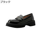 パンプス エナメル キラキラ 4cmヒール 身長アップ 厚底 ローファー レディース 歩きやすい スリッポン 韓国風 オシャレ 金具飾り 軽量 疲れない 滑り止め 美脚 快適 蒸れない カジュアル 職場用