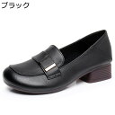 パンプス レディース フラットシューズ 3.5cmヒール 本革 太ヒール 身長アップ 韓国風 オシャレ スリッポン 軽量 歩きやすい 疲れない 滑り止め 美脚 素足 快適 立ち仕事 柔らか 女性用 旅行