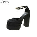 レディース パンプス ハイヒール14cm アンクルストラップ 防水台 ラインストーン ピンク 黒 粗いかかと 太ヒール セクシー 原宿 暗黒 ギャル パンク 安定感 カジュアル ファッション 四季適用 夜店