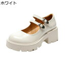 レディース パンプス メリージェーン ロリータ靴 本革 レザー 太ヒール6cm 粗いかかと 春夏秋 ストラップ2本 革靴 可愛い おしゃれ ファッション 安定感 痛くない 履きやすい 疲れにくい 軽量 女性