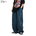 デニムパンツ ワイドパンツ バギーパンツ ジーパン メンズ ゆったり 紳士用 ロングパンツ 大人 無地 ストリート hiphop系 クラッシュ 動きやすい トレンド 秋物 大きいサイズ 米海軍 アメリカン